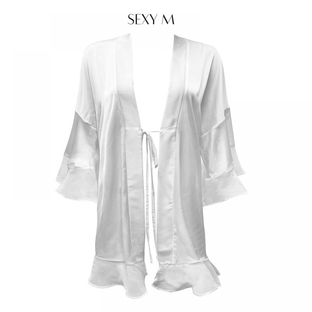 cn36w white pamela robe - áo choàng pamela trắng